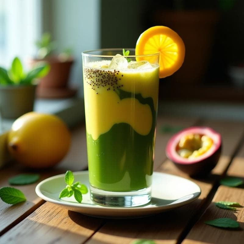 Batido de Espirulina y Maracuyá: Bebida Energética Alta en Proteína Sin Azúcar