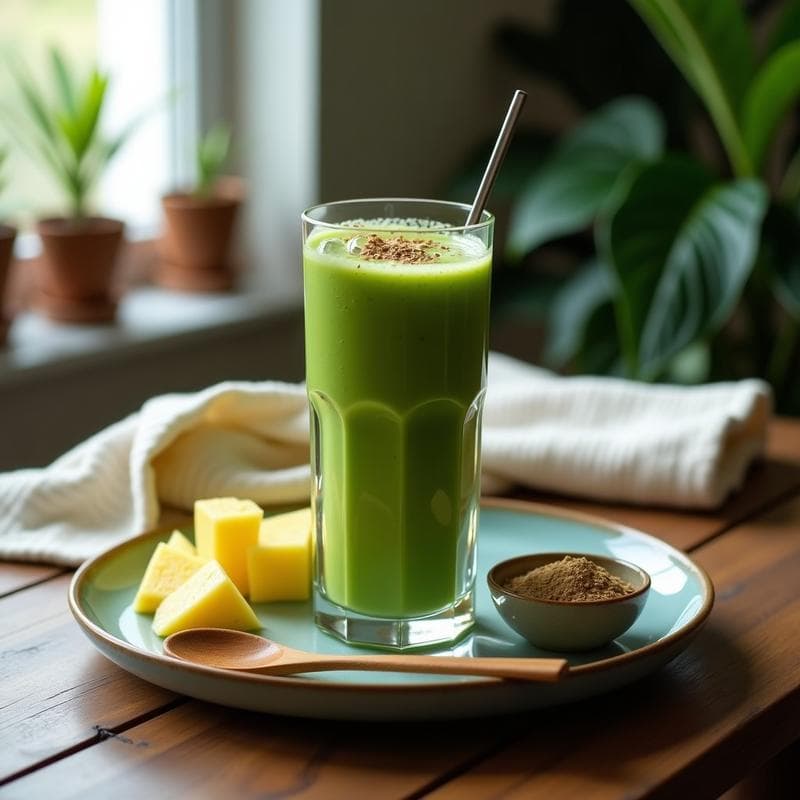 Batido de Espirulina y Piña: Bebida Detox Alto en Proteína para el Gimnasio