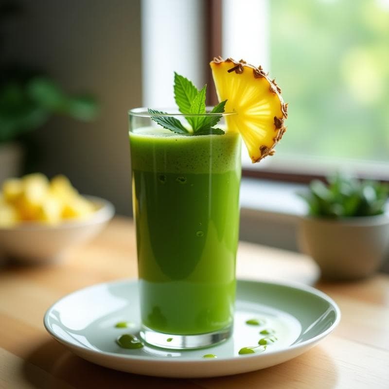 Batido de Alga Espirulina y Piña: Bebida Detox Sin Azúcar para la Mañana