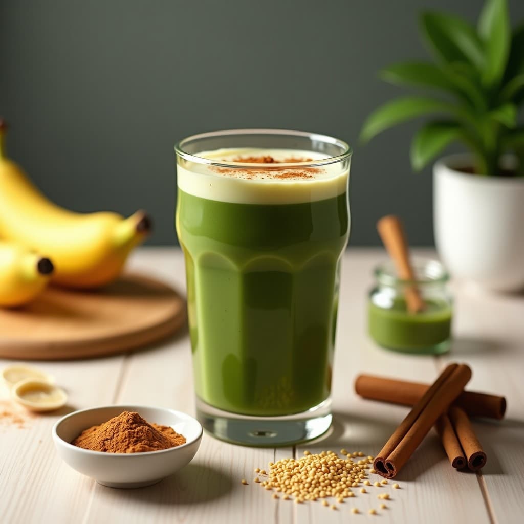 Batido de Espirulina, Plátano y Mantequilla de Almendras: Bebida Energética para Deporte