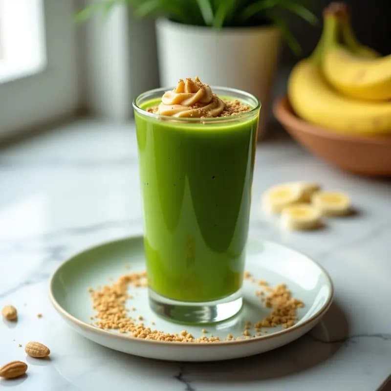 Batido de Espirulina, Plátano y Cacahuete: Bebida Energizante y Verde Vibrante