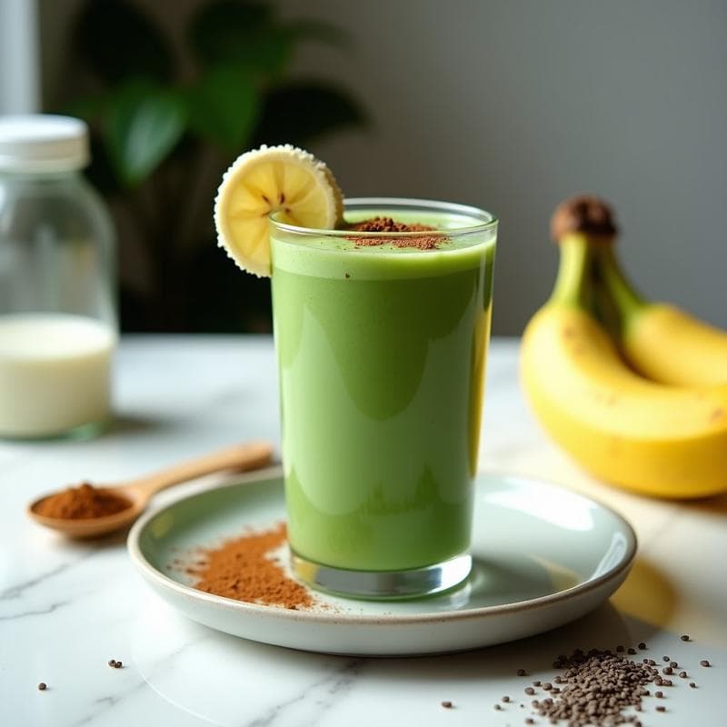 Batido de Espirulina y Plátano con Leche de Soja: Bebida Keto Energética para Deportistas