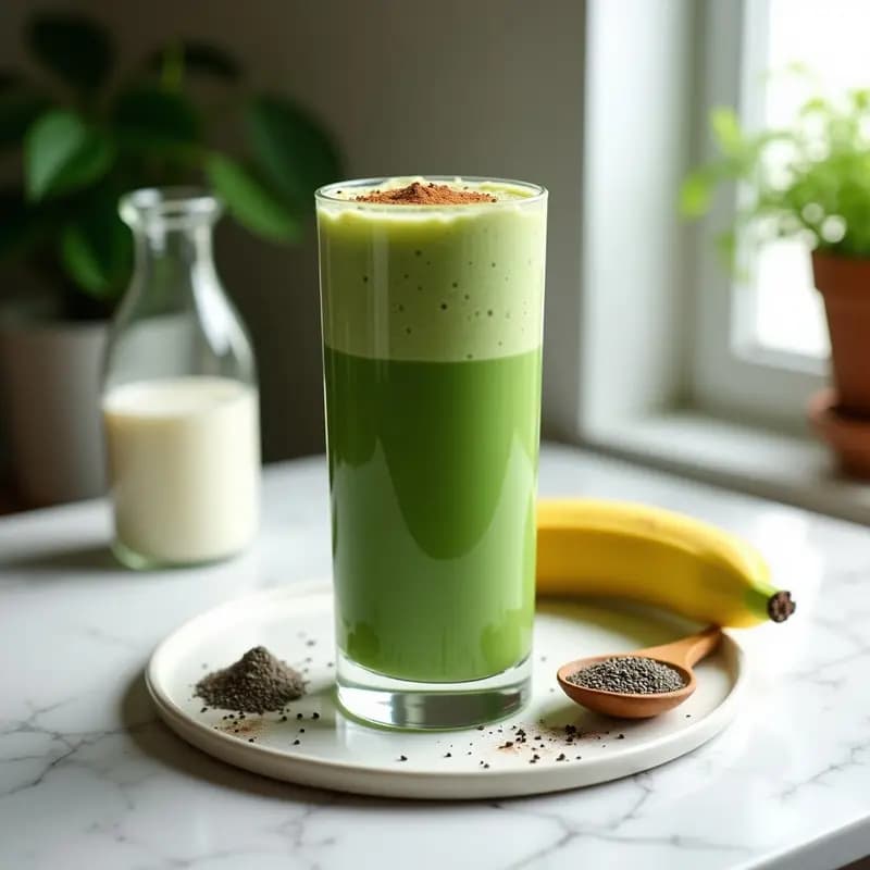 Batido de Espirulina, Plátano y Leche de Hemp: Smoothie Vegano para Deporte en 5 Minutos