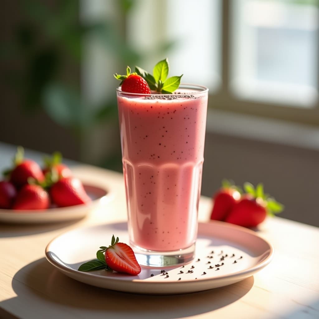 Batido de Fresa y Albahaca: Bebida Detox y Refrescante Sin Lácteos