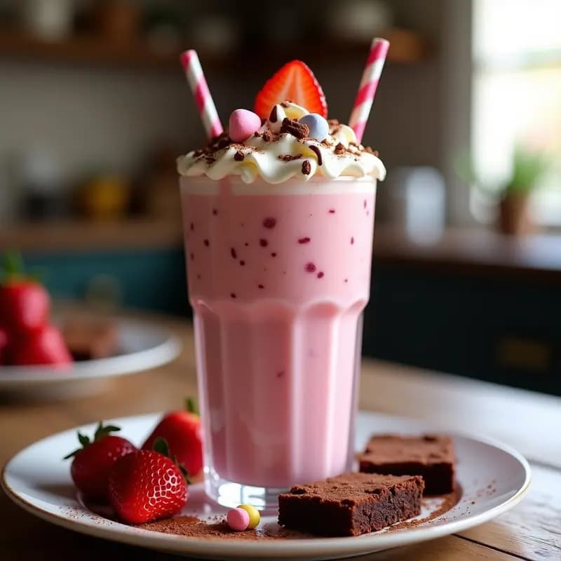 Batido de Fresa, Brownies y Crema Batida: El Postre en Vaso que todos Piden
