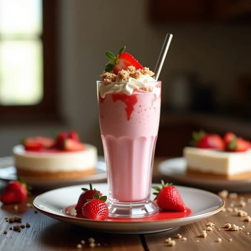 Batido de Fresa, Cheesecake y Galletas María: El Desayuno que es un Postre