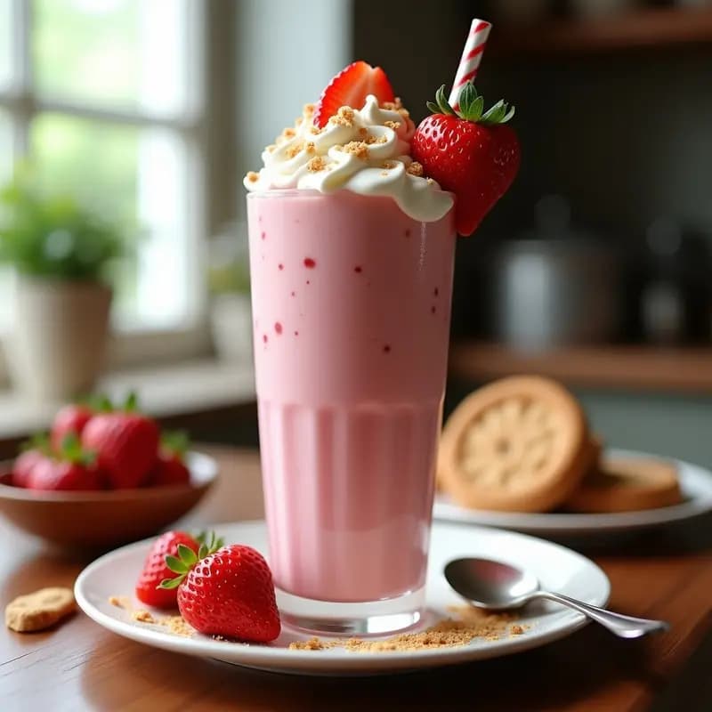 Batido de Fresa, Leche Condensada y Galletas María: Bebida Ultracremosa para el Verano