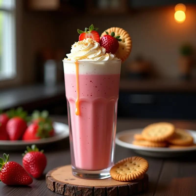 Batido de Fresas con Tiros de Vodka y Nata Montada: Bebida Alcohólica Dulce para Adultos