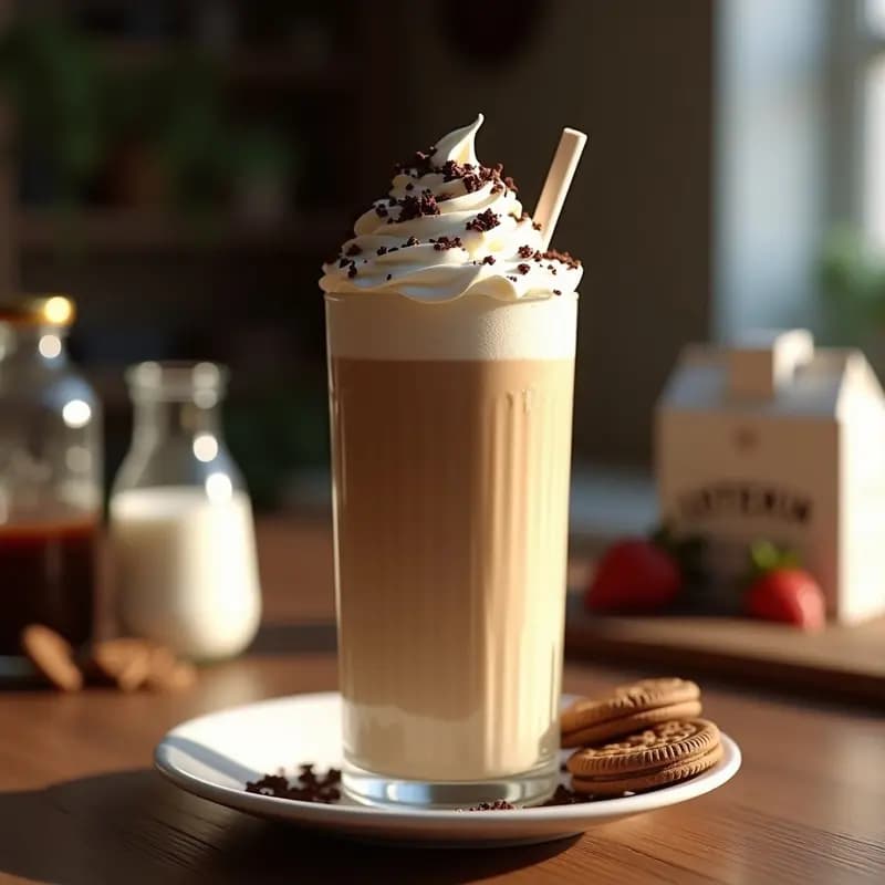 Batido de Galletas Loteria con Helado de Stracciatella y Natas: Bebida de Ensueño