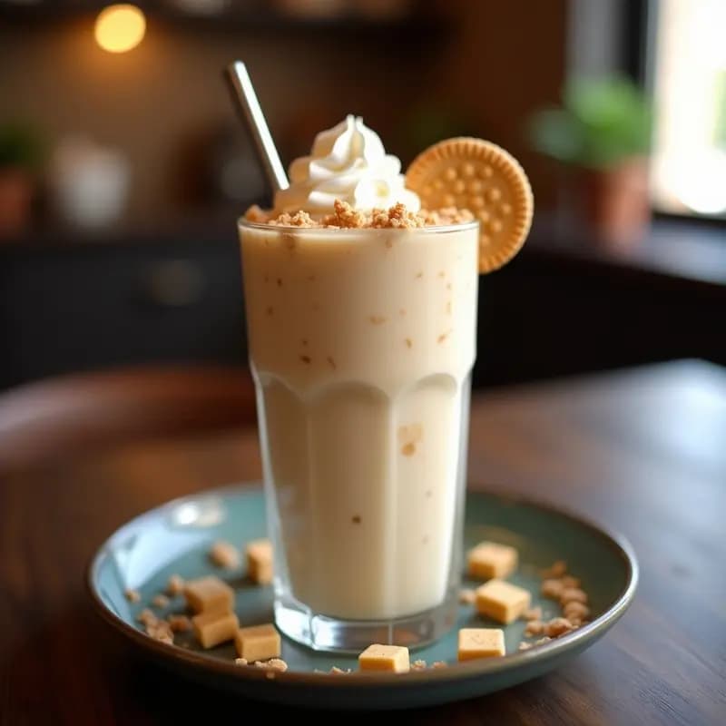 Batido de Galletas Maria con Helado de Vainilla y Nubes de Azúcar: Postre Líquido de 1500 Calorías