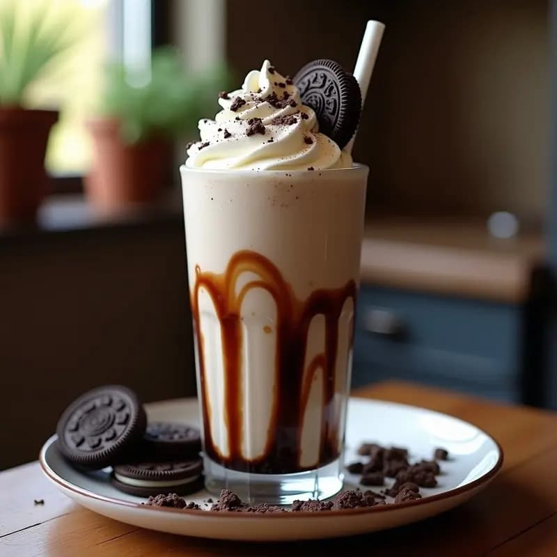 Batido de Galletas Oreos Helado y Helado de Vainilla: Overload de Azúcar en un Vasco