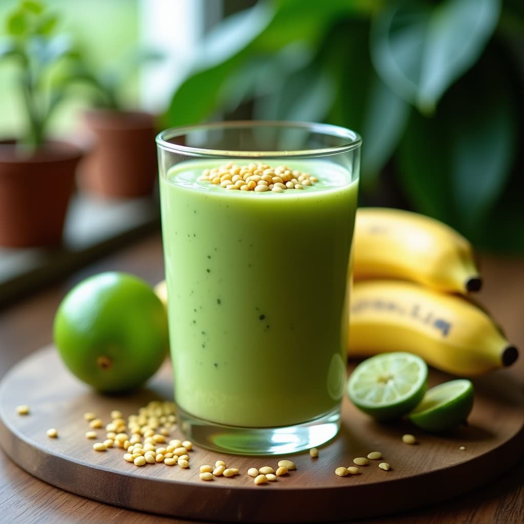Batido de Guanábana y Espirulina con Semillas de Sésamo: Bebida Tropical Detox