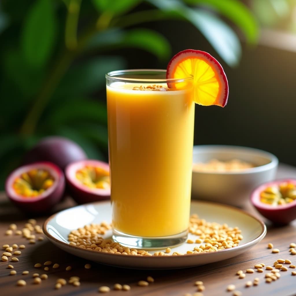 Batido de Guaraná y Maracuyá: Bebida brasileña energética sin cafeína