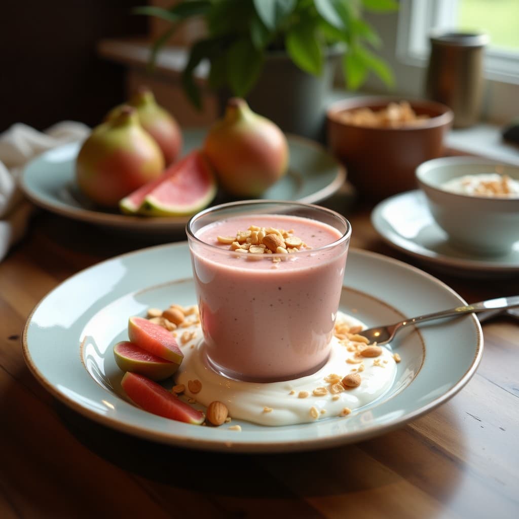Batido de Guayaba y Almendras con Yogur de Coco: Bebida Vegana Rica en Probióticos