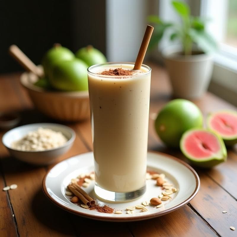 Batido de Guayaba y Avena con Semillas de Cardamomo: Bebida Ayurvédica para la Inmunidad
