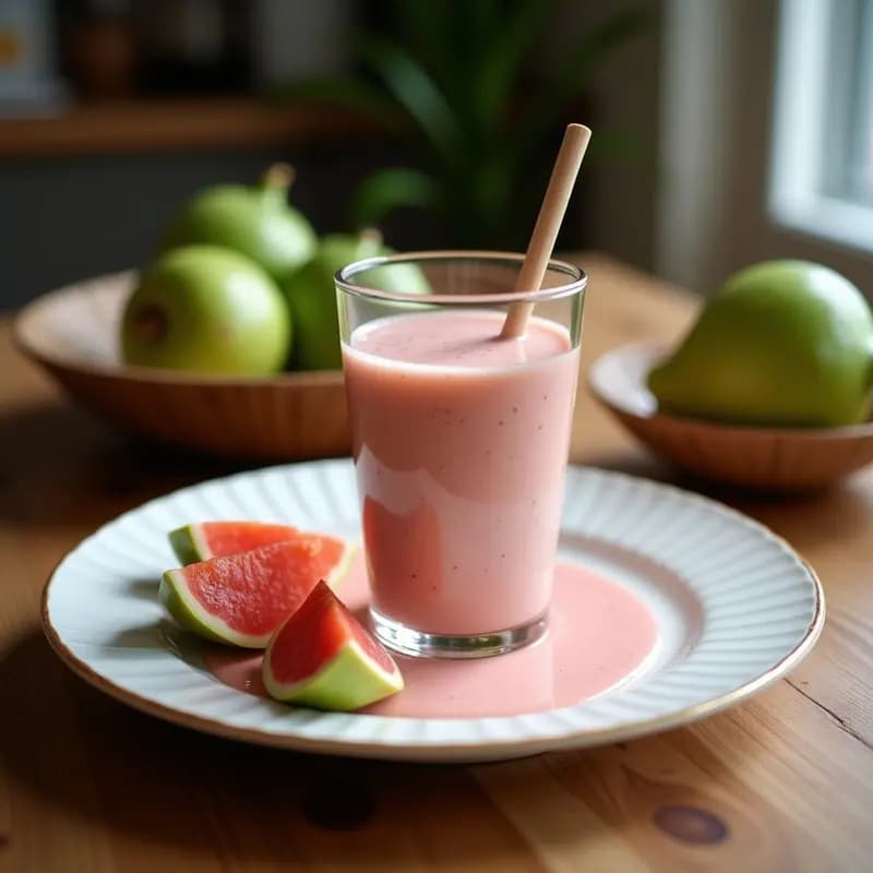 Batido de Guayaba y Kéfir de Coco: Bebida Probiótica Sin Lácteos y Rica en Fibra