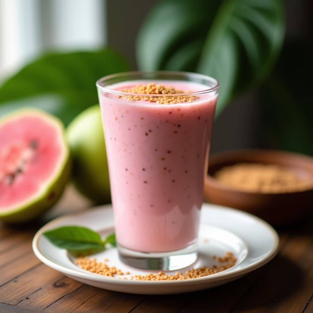 Batido de Guayaba y Linaza con Yogur de Soja: Bebida Vegana Alta en Omega 3