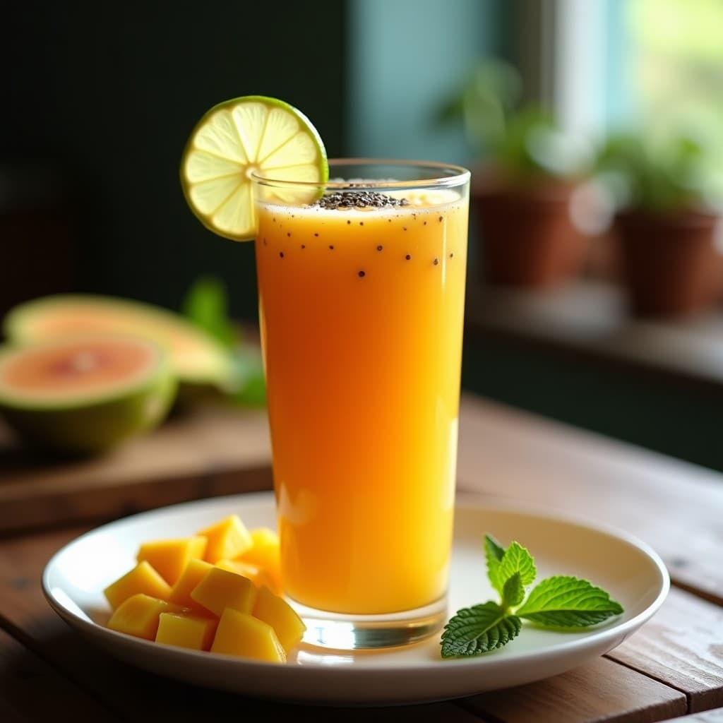 Batido de Guayaba y Mango con Jengibre: Bebida Colombiana Energizante y Sin Lácteos