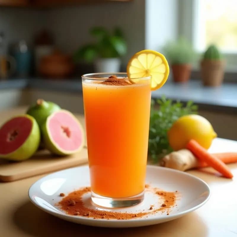Batido de Guayaba y Zanahoria con Jengibre: Bebida Energética Tropical Sin Azúcar