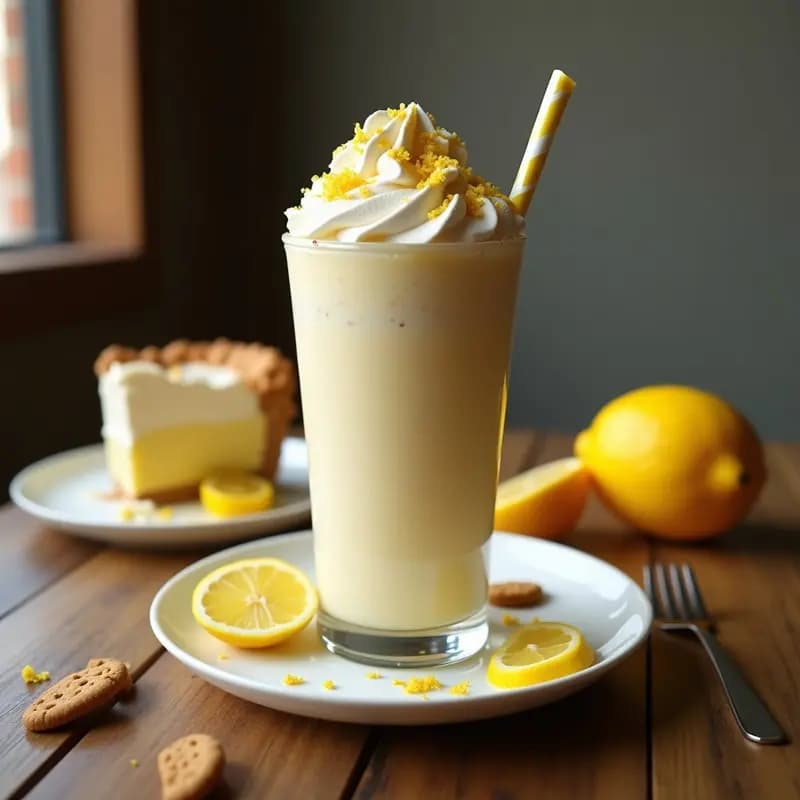 Batido de Helado de Vainilla, Leche Condensada y Trozos de Pay de Limón: Bebida Ultracremosa