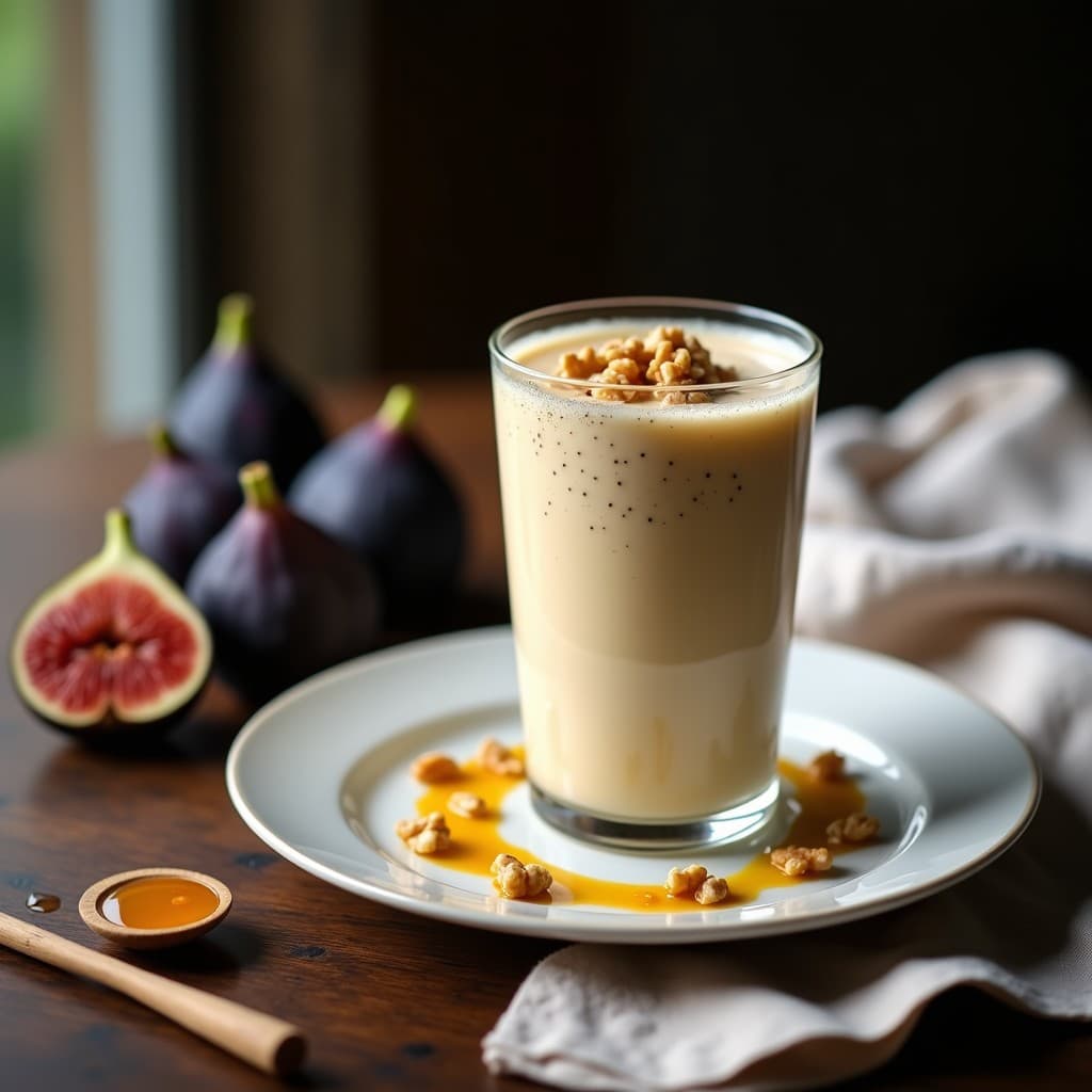 Batido de Higos y Queso de Cabra con Miel de Trufa: Bebida Gourmet Proteica