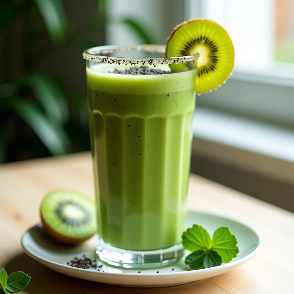 Batido de Kéfir con Espirulina y Kiwi: Bebida Probiótica y Energética para el Intestino