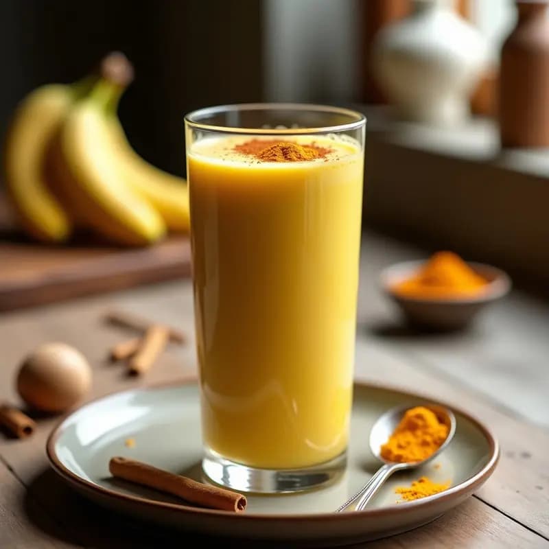 Batido de Lucuma y Cúrcuma con Leche de Cacao: Bebida Andina Antiinflamatoria en 5 Minutos