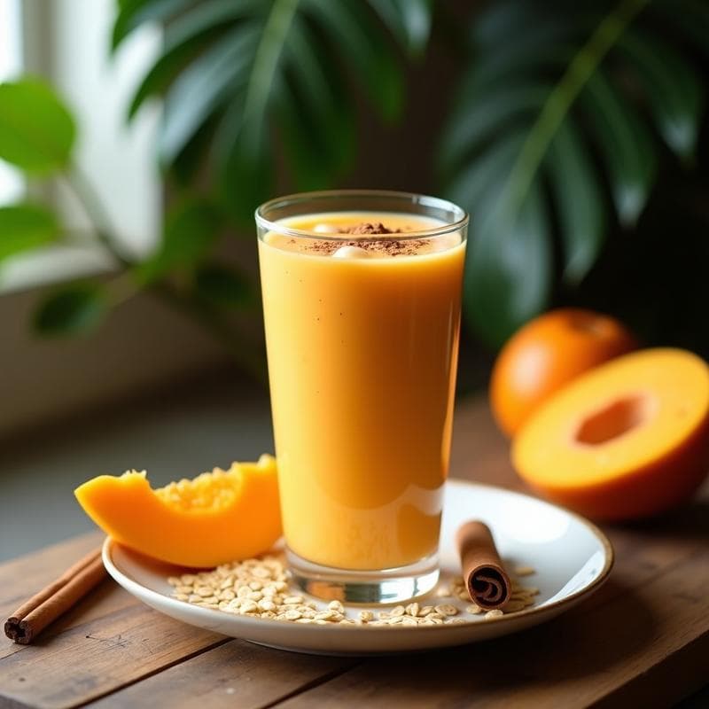 Batido de Mamey y Avena: Bebida Energética Tropical con Semillas de Lino
