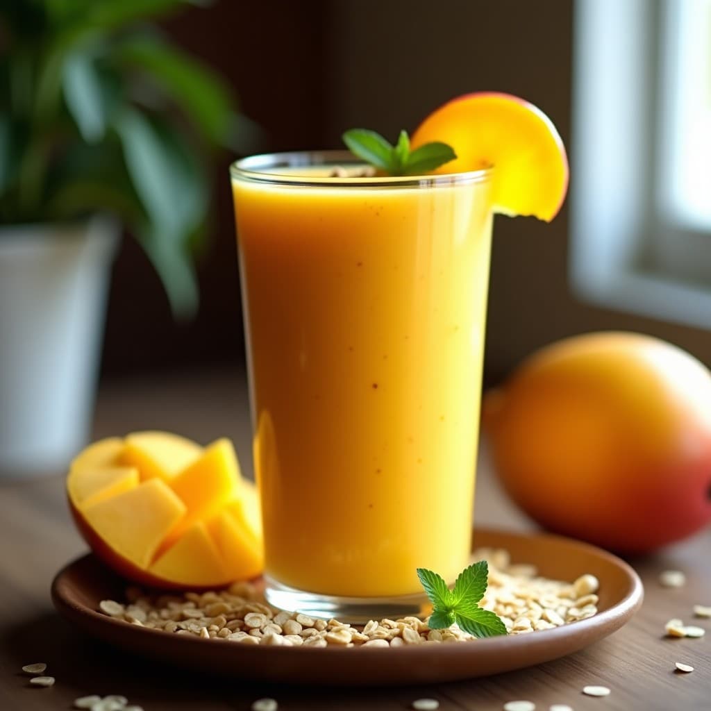 Batido de Mango Ataulfo y Avena con Semillas de Lino Dorado: Desayuno Mexicano para el Colon
