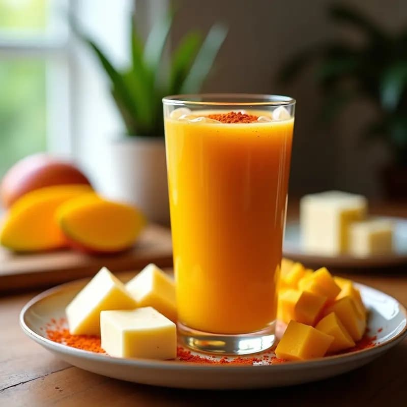Batido de Mango Ataulfo y Chesco con Toque de Chile Tajín: Bebida Mexicana Energética y Sin Lácteos