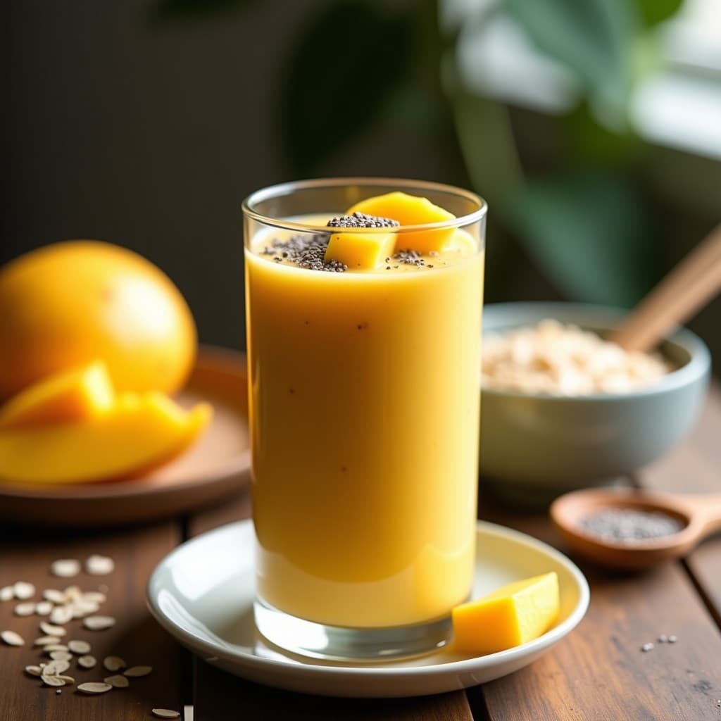 Batido de Mango y Avena con Semillas de Chía: Bebida Energética para el Gimnasio