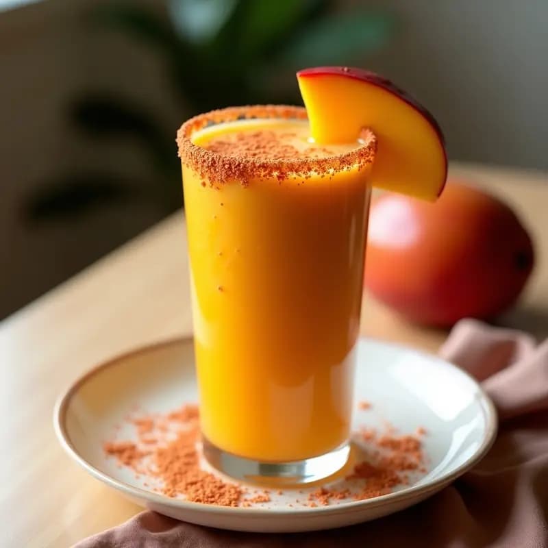 Batido de Mango y Chili en Polvo: Bebida Mexicana Dulce-Picante Energizante