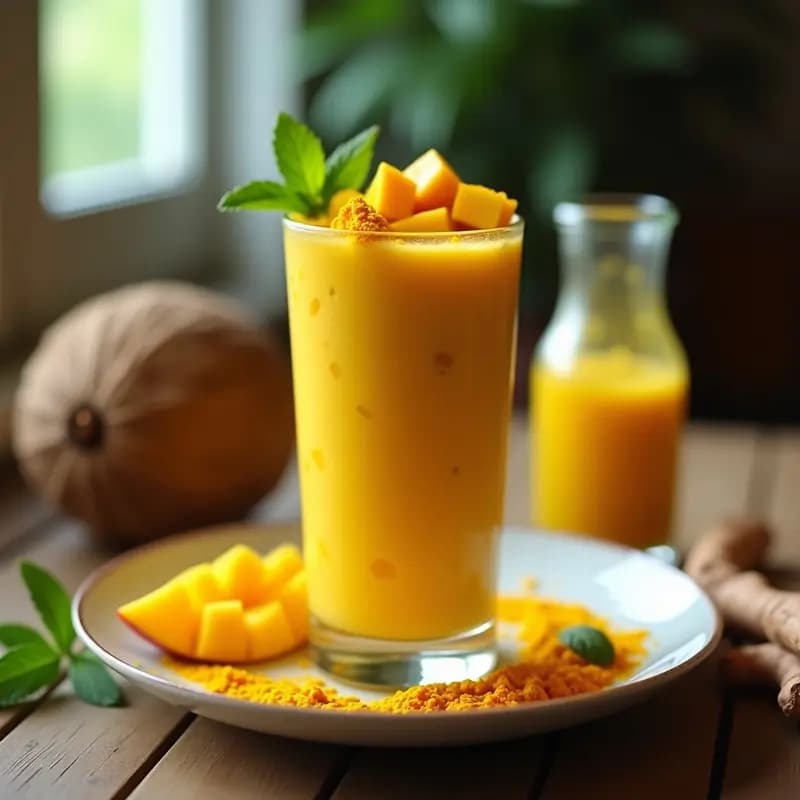 Batido de Mango y Cúrcuma: Bebida Ayurveda para Inmunidad en 3 Ingredientes