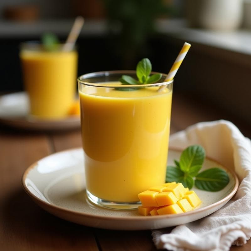 Batido de Mango y Cúrcuma con Leche de Coco y Jengibre Fresco