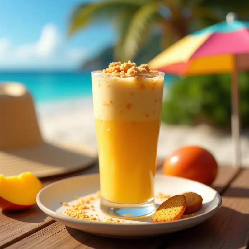Batido de Mango, Leche Condensada y Galletas María: el Desayuno Tropical que te Transporta a la Playa