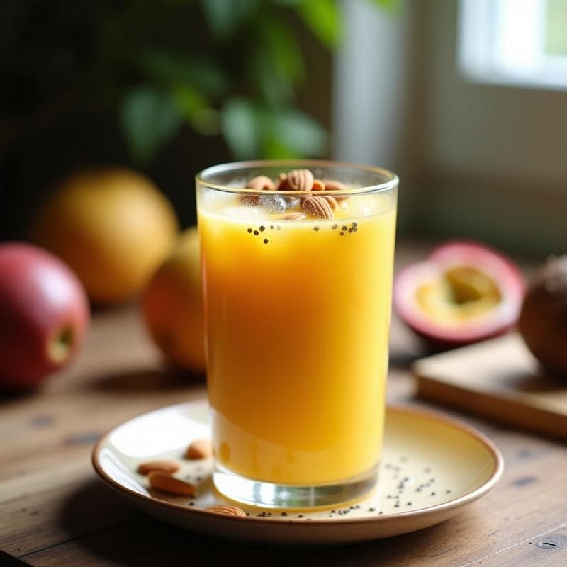 Batido de Maracuyá y Almendras con Toque de Jengibre: Bebida Detox Sin Azúcar