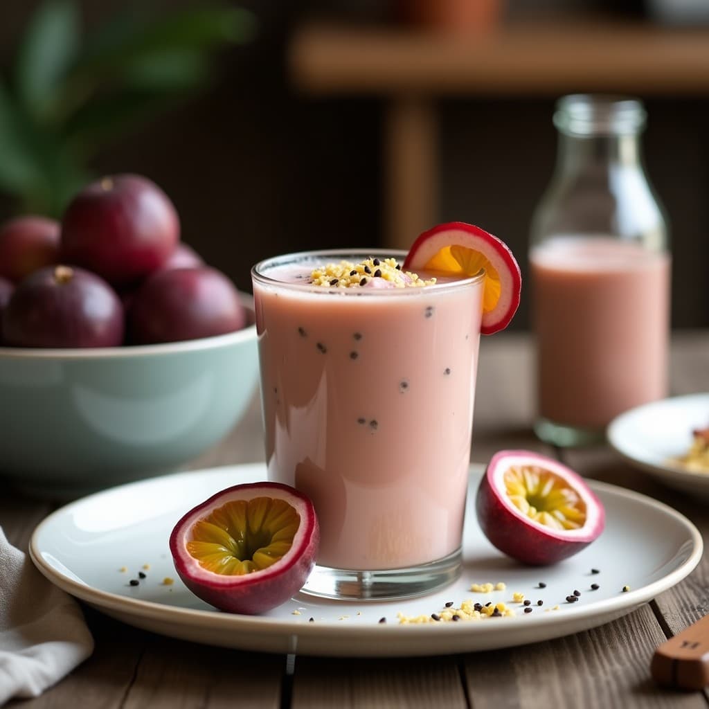 Batido de Maracuyá y Coco con Semillas de Amapola: Bebida Colombiana Keto y Sin Azúcar