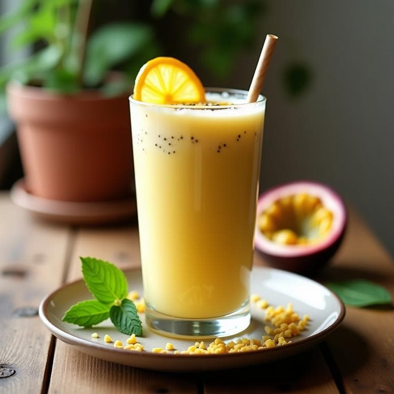 Batido de Maracuyá y Leche de Macadamia: Bebida Tropical Keto Sin Lácteos en 5 Minutos