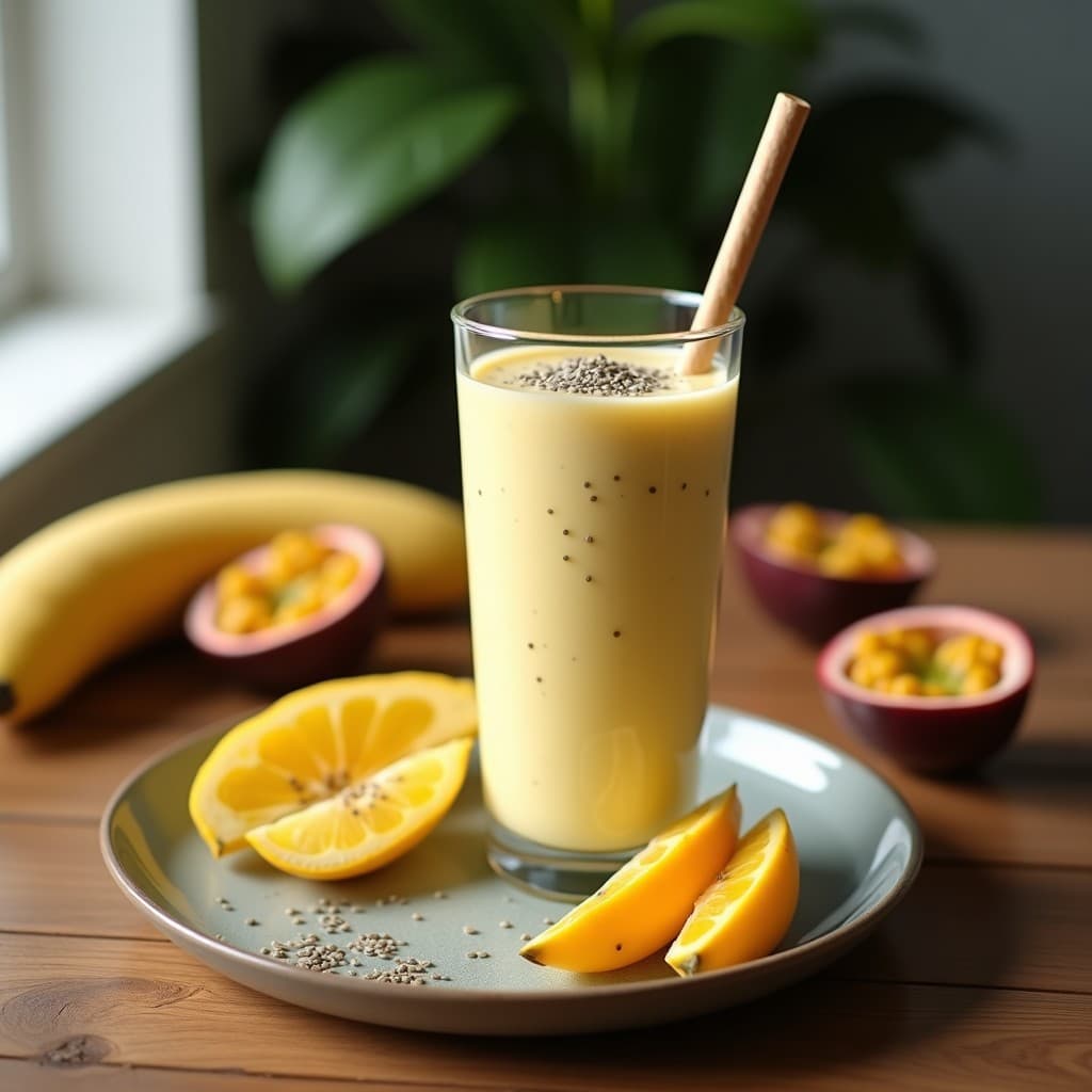  Batido de Maracuyá, Plátano Macho y Leche de Anacardos: Bebida Energética Vegana para Deporte