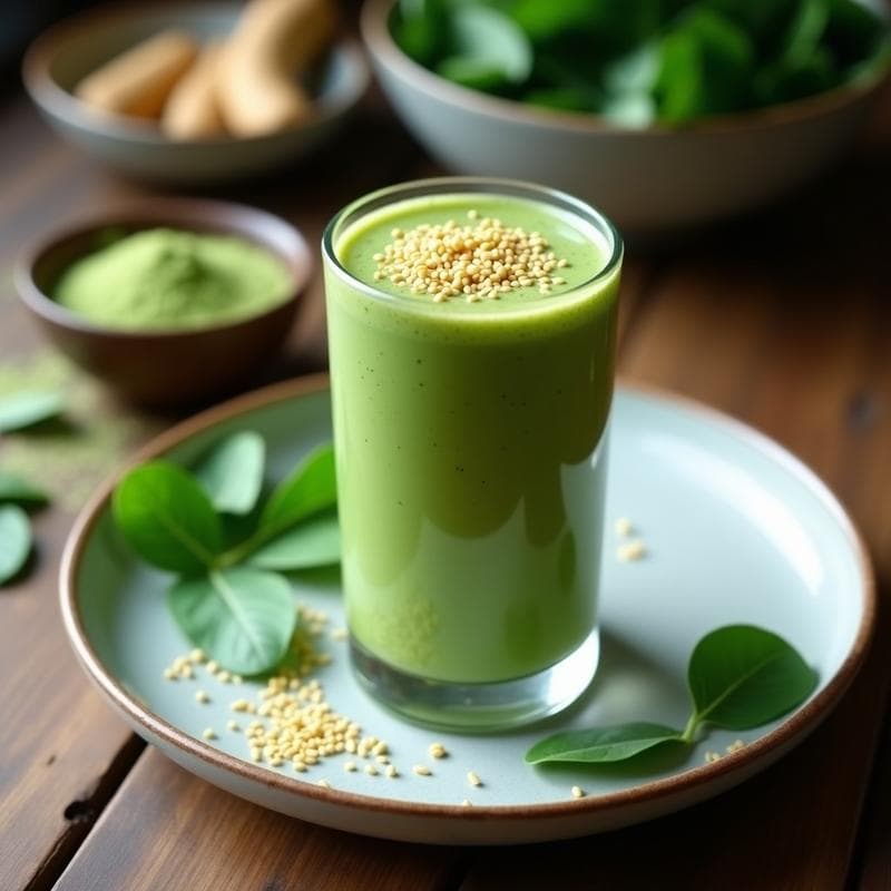 Batido de Matcha, Espinacas y Leche de Soja: Desayuno Japonés Energético