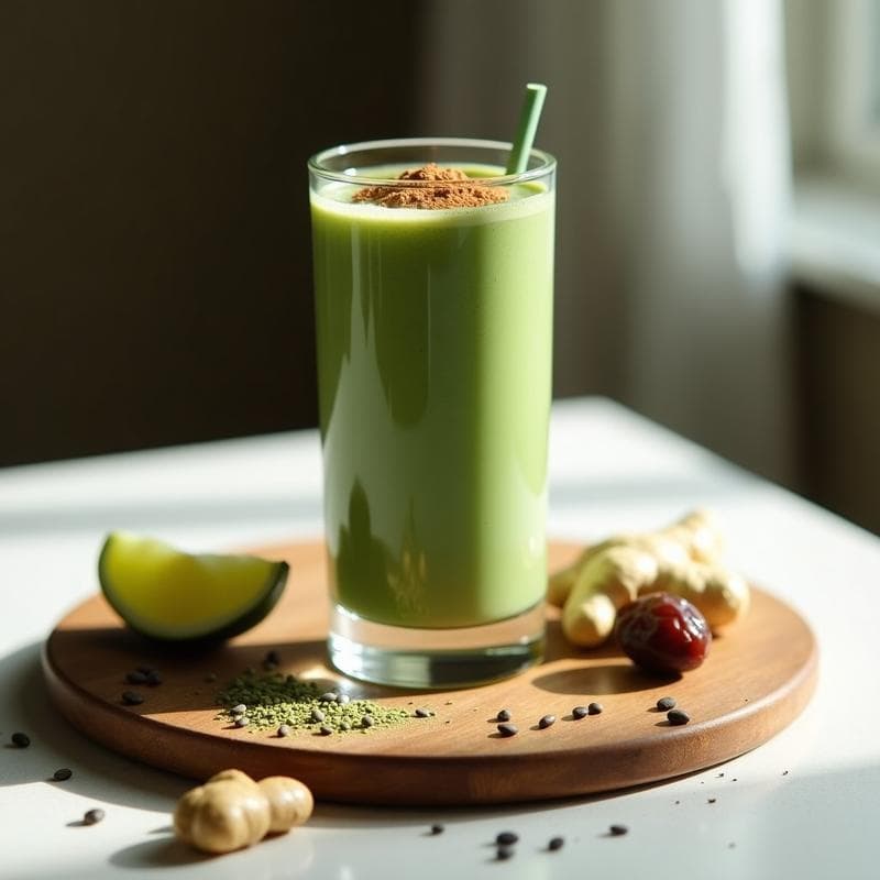 Batido de Matcha, Espirulina y Leche de Camello: Bebida Energizante y Antiinflamatoria