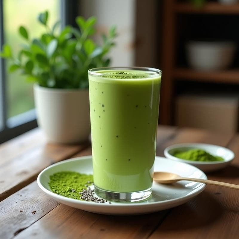 Batido de Matcha y Leche de Soja: Bebida Energizante Keto para el Desayuno
