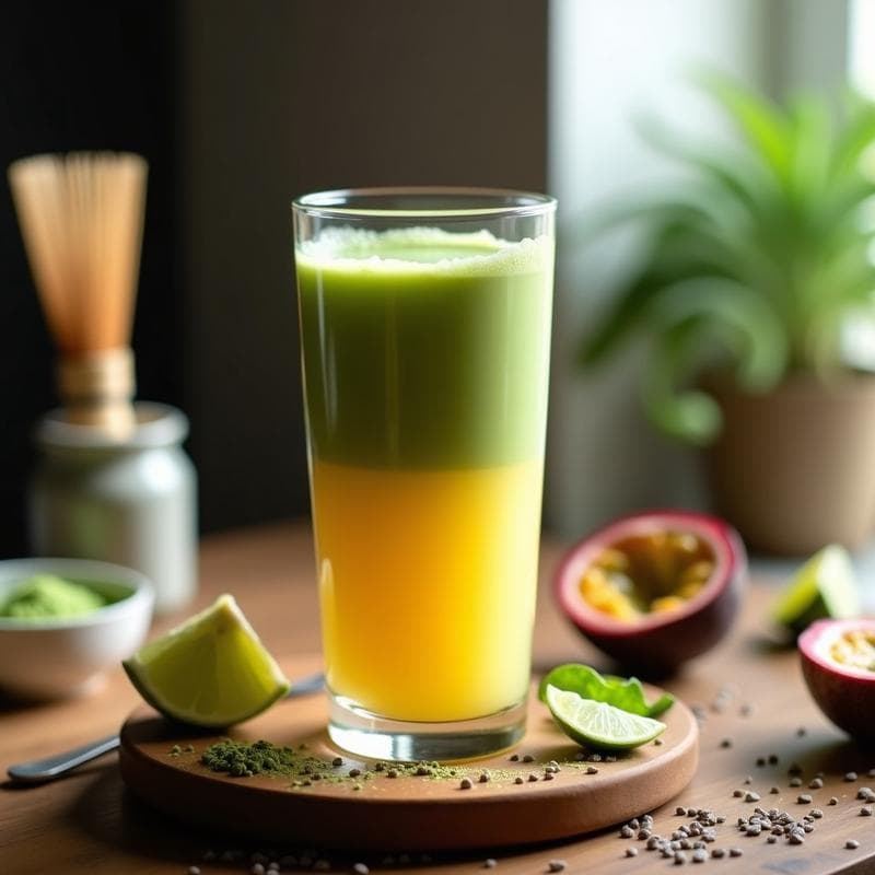 Batido de Matcha y Leche de Tigre: Bebida Energética Peruana-Japonesa con Toque Citrico