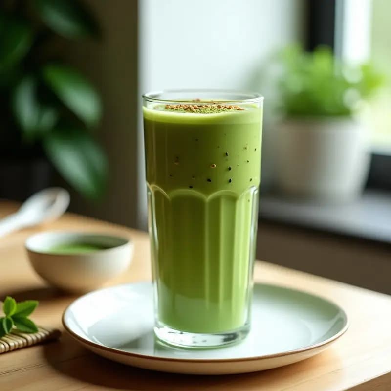Batido de Matcha y Yogur de Soja con Semillas de Sésamo: Bebida Japonesa Keto para Energía Sostenida
