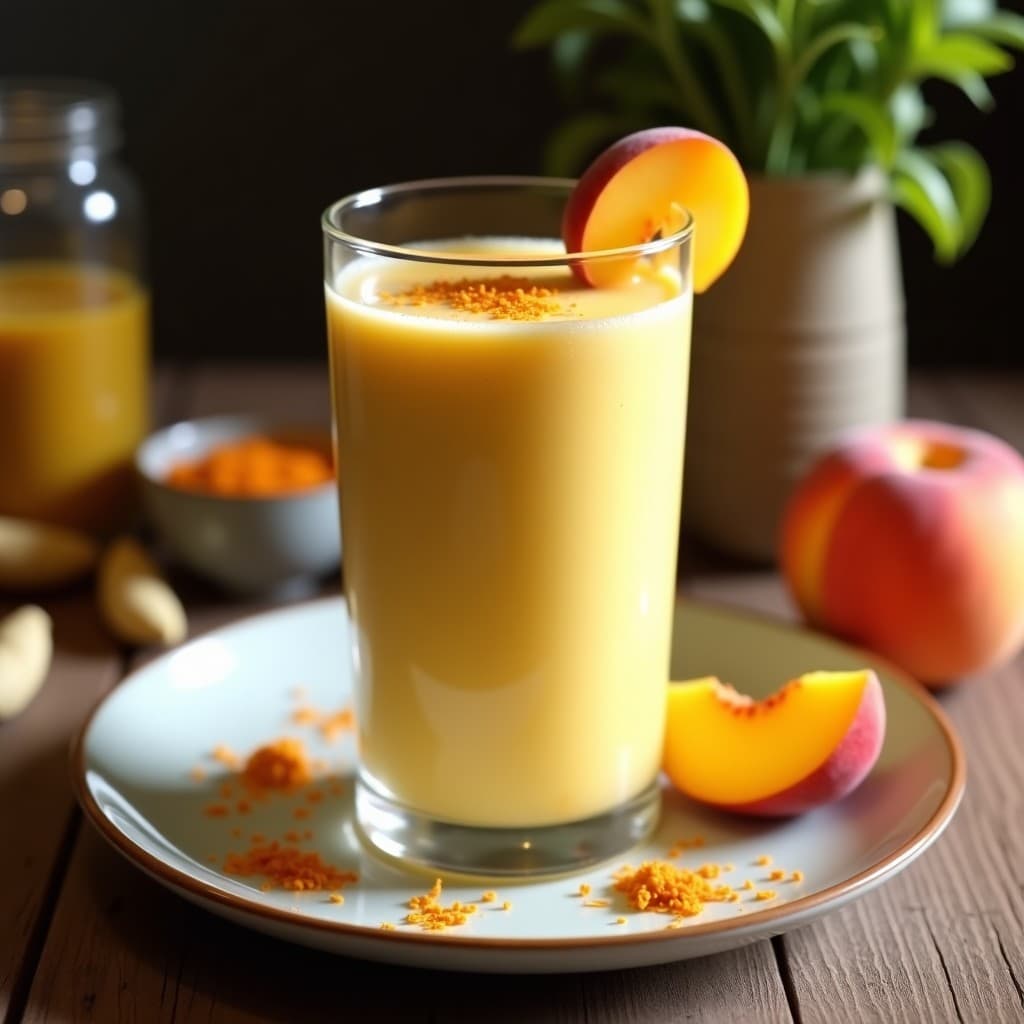 Batido de Melocotón y Azafrán con Yogur de Soja: Bebida Persa Aromática