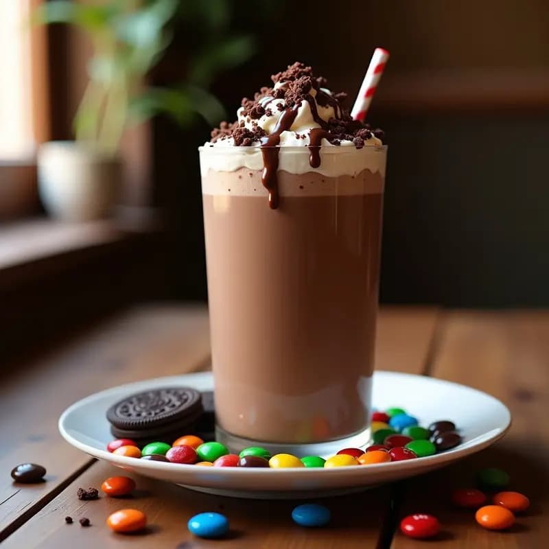 Batido de M&M’s, Helado de Chocolate y Leche Entera: Dulzura Explosiva