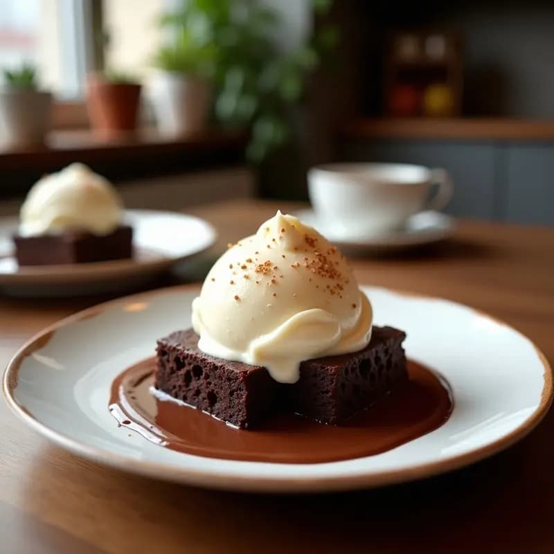 Batido Monetario con Helado, Brownies y Salsa de Chocolate: Postre Liquido Hipercalórico