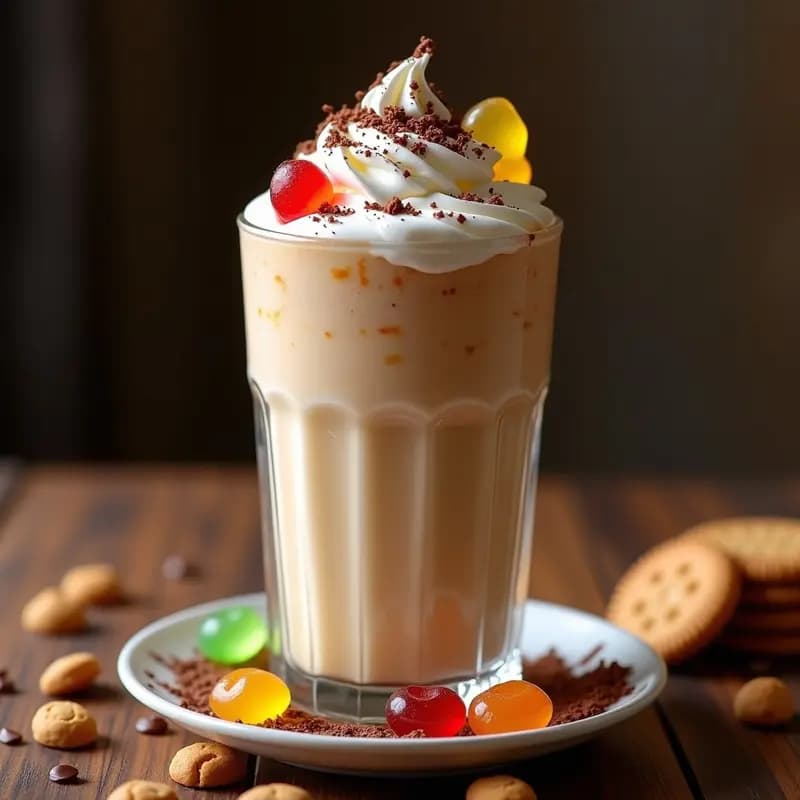 Batido Monster con Helado, Galletas, Caramelos y Nata Montada: Bebida Ultraindulgente