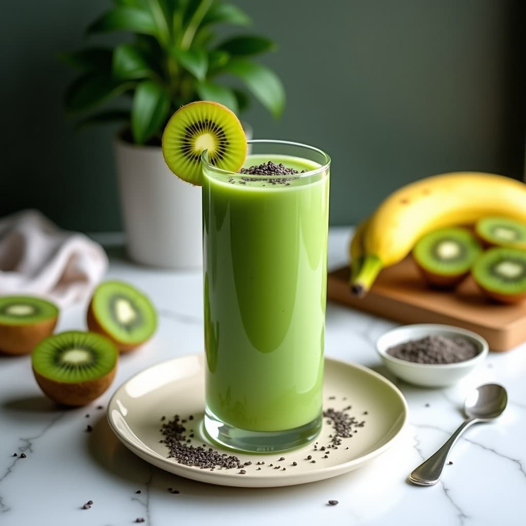 Batido de Moringa, Kiwi y Espirulina: Bebida Detox Vegana con Superalimentos