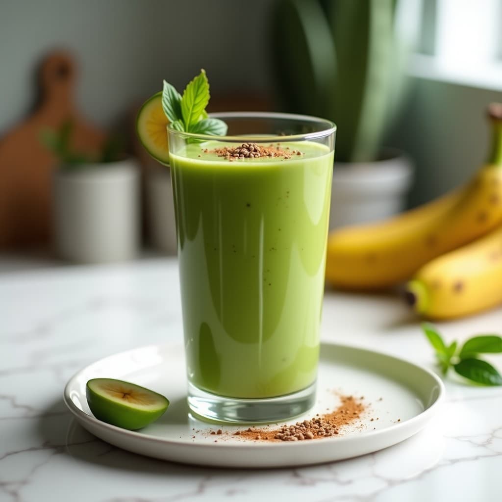 Batido de Moringa y Plátano Macho: Bebida Africana Energizante y Rica en Hierro Sin Lácteos